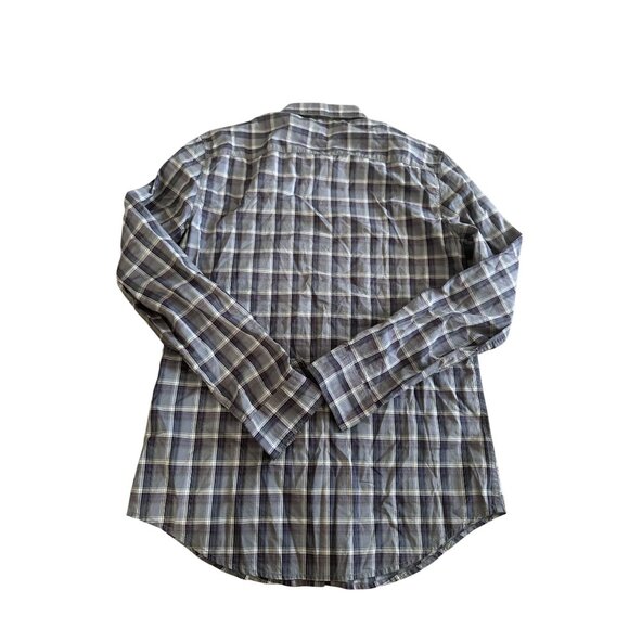 CALVIN KLEIN JEANS Blue Plaid Button Down Shirt Size Medium - Picture 7 of 7